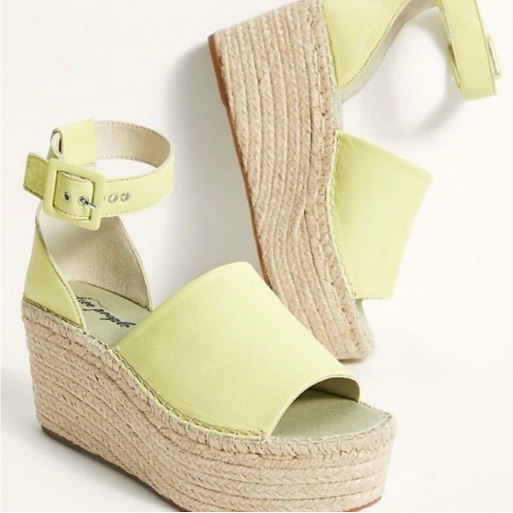 New Free People Sunny Lime Leather Coastal Platform Wedge Burlap Sandals
39/US 9 - Picture 2 of 13
